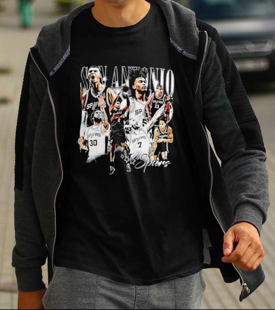 San Antonio Spurs 90s Bootleg Basketball Legends T-Shirt