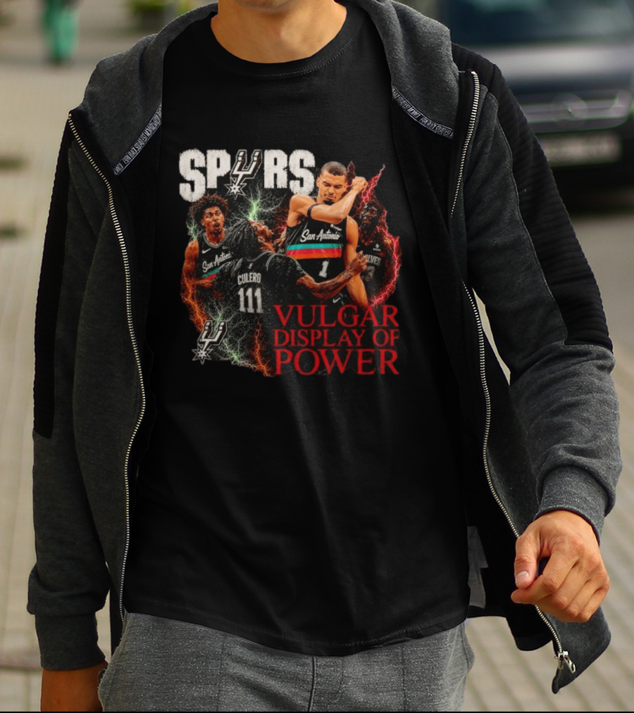 San Antonio Spurs Vulgar Display Of Power Basketball Team Action T-Shirt