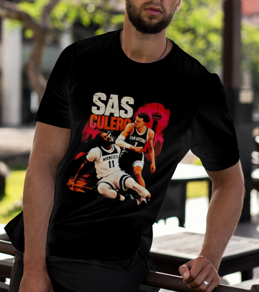 Sas Culero Victor Wembanyama Elbow Naz Reid Basketball 90s Style Retro Vintage 90s NBA T-Shirt