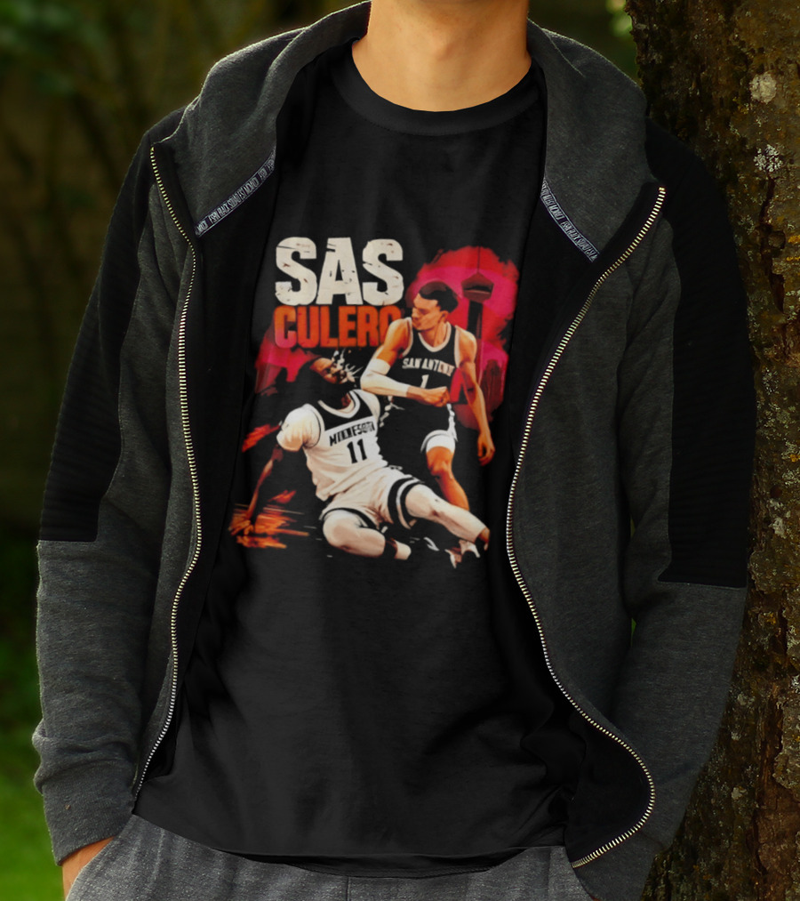 Sas Culero Victor Wembanyama Elbow Naz Reid Basketball 90s Style Retro Vintage 90s NBA T-Shirt