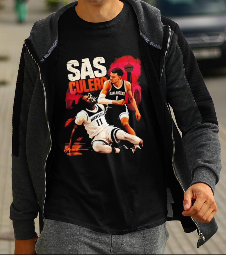 Sas Culero Victor Wembanyama Elbow Naz Reid Basketball 90s Style Retro Vintage 90s NBA T-Shirt