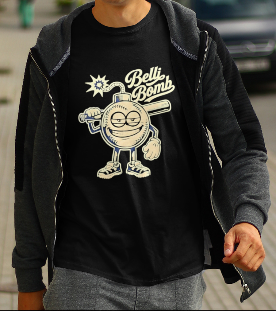 Belli Bomb Baseball Cartoon Bat T-Shirt