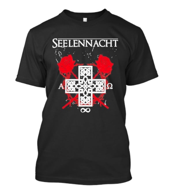 Seelennacht Celtic Cross Red Roses Alpha Omega Infinity T-Shirt