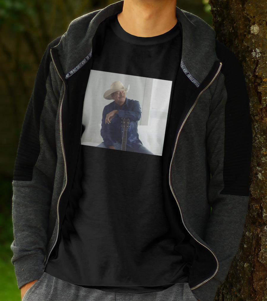 Alan Jackson I Want To Stroll Over Heaven With You White Hat Blue Guitar T-Shirt