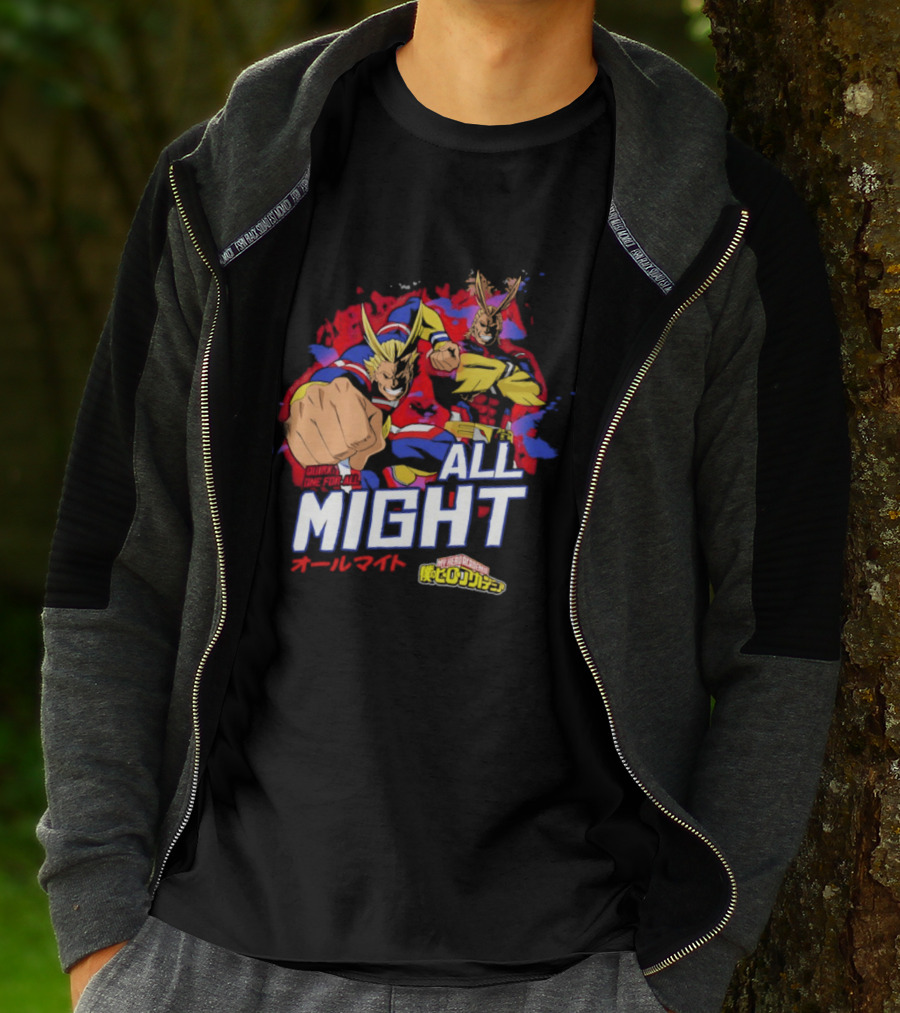 All Might My Hero Academia Anime Hero Iconic Character Art Quirk One For All T-Shirt