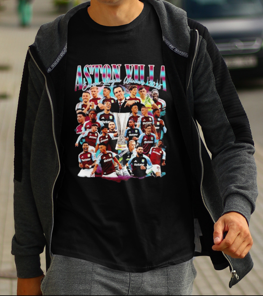 Aston Villa Europa League Winners 2026 Collage T-Shirt