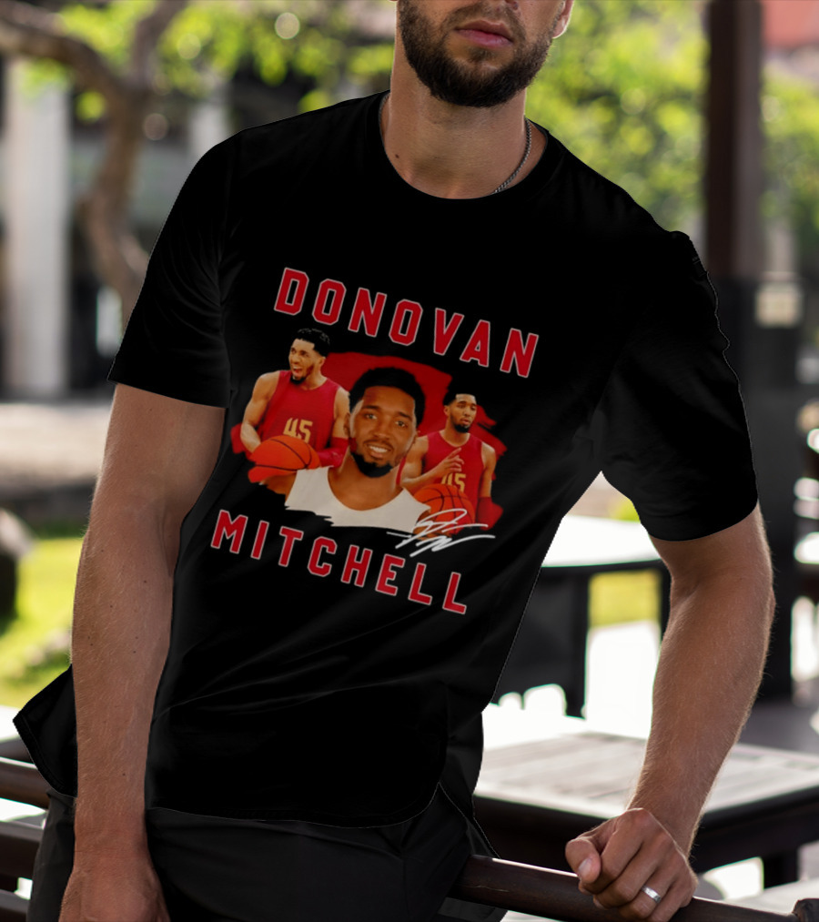 Donovan Mitchell Cleveland Basketball 45 Signature T-Shirt