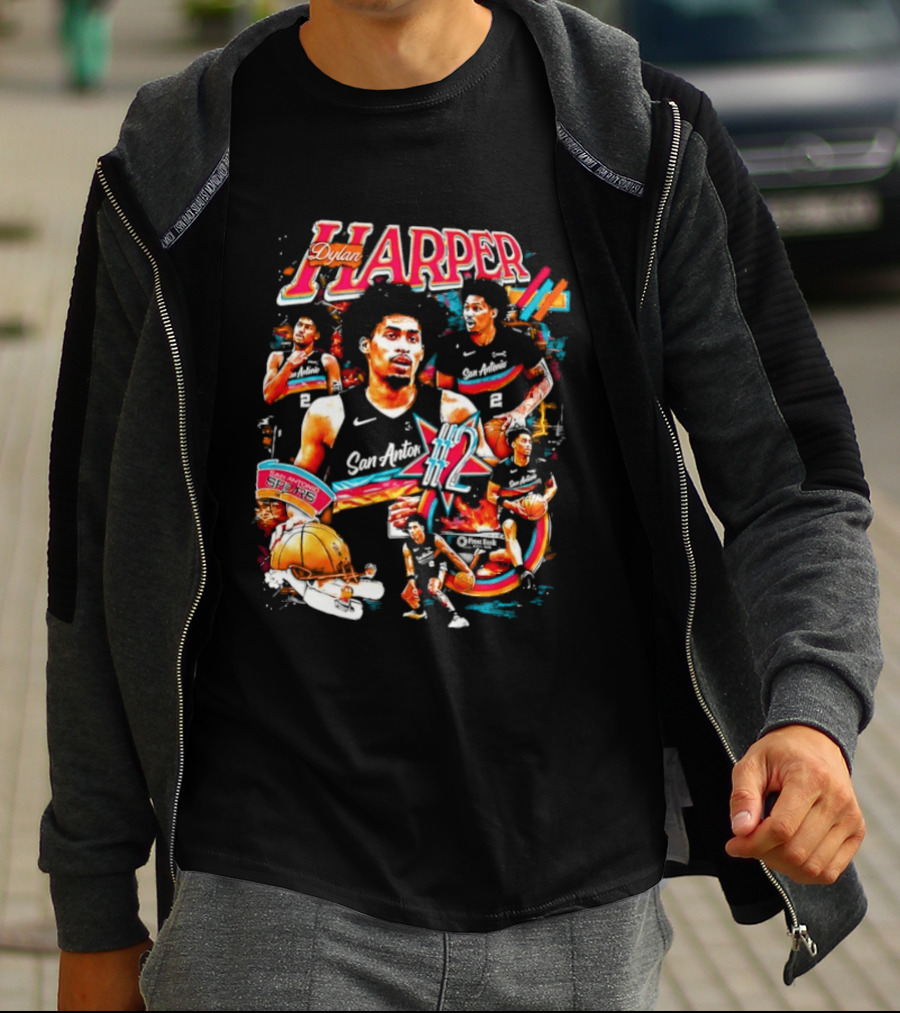 Dylan Harper San Antonio Spurs Basketball Number 2 T-Shirt