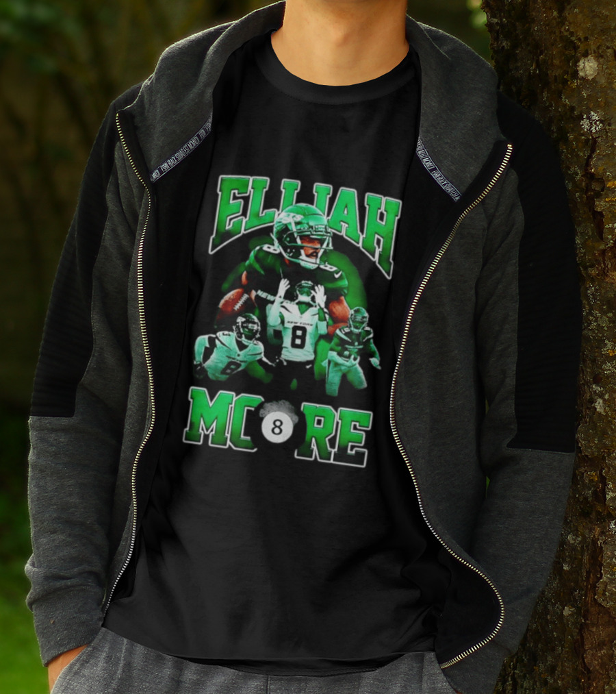 Elijah Moore New York Jets Number 8 NFL Team Player T-Shirt