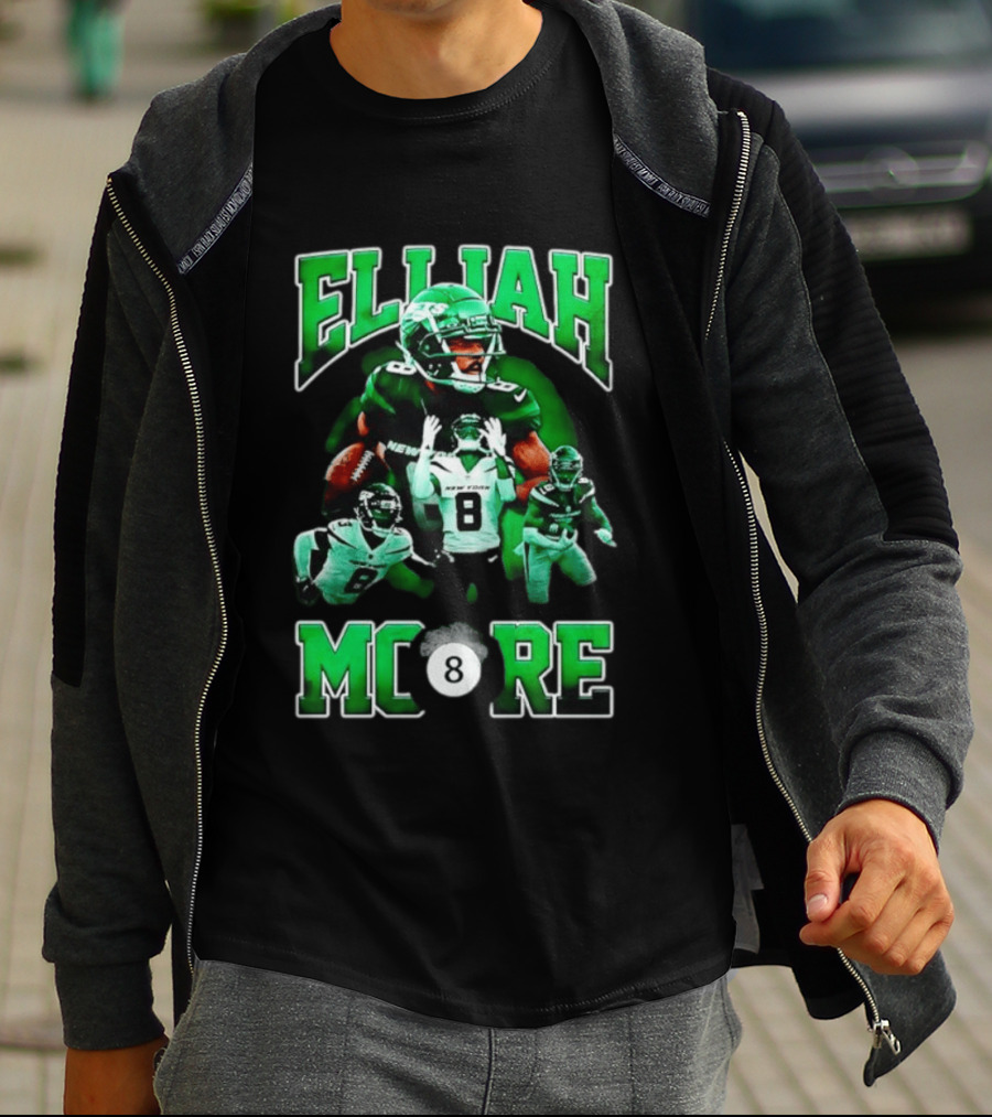 Elijah Moore New York Jets Number 8 NFL Team Player T-Shirt