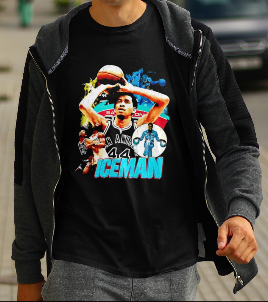 George Gervin Iceman San Antonio Spurs 44 Basketball Legend T-Shirt