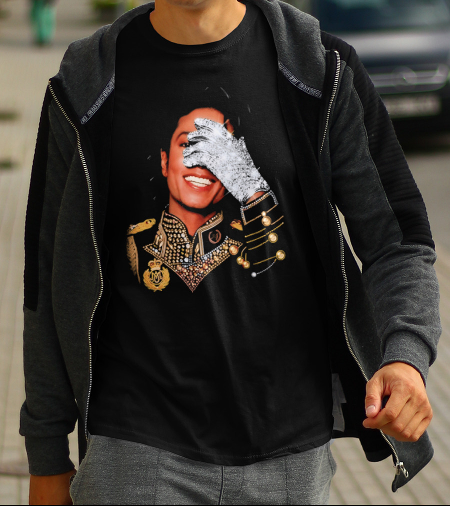 Jackson Drake Iceman King Of Pop Diamond Glove 2026 Gold Embellished Uniform T-Shirt
