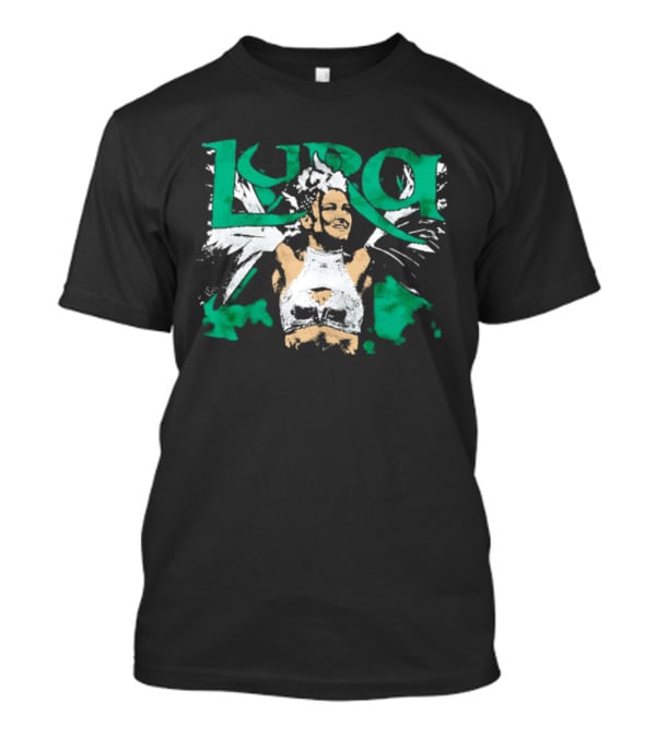 Lyra Valkyria WWE Wrestling White Outfit Green Accents T-Shirt