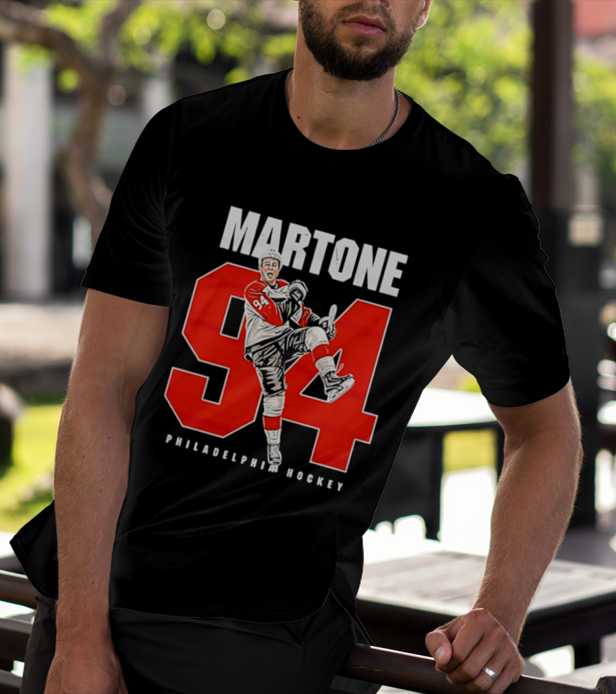 Martone 94 Philadelphia Hockey Player Celebration T-Shirt