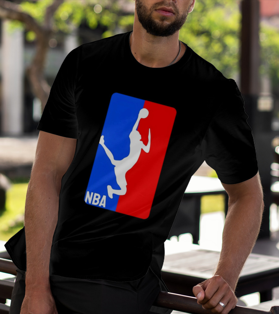 NBA Basketball 2026 Dunk Silhouette Red Blue T-Shirt