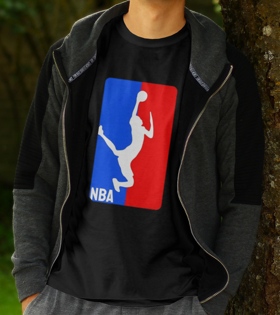 NBA Basketball 2026 Dunk Silhouette Red Blue T-Shirt