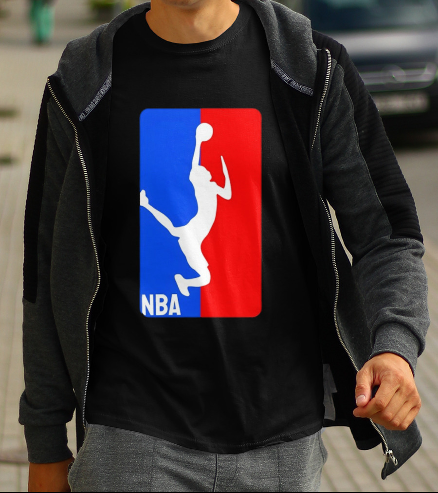 NBA Basketball 2026 Dunk Silhouette Red Blue T-Shirt