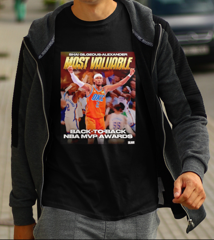 Shai Gilgeous Alexander Oklahoma City Thunder Most Valuable Back To Back NBA MVP Awards T-Shirt