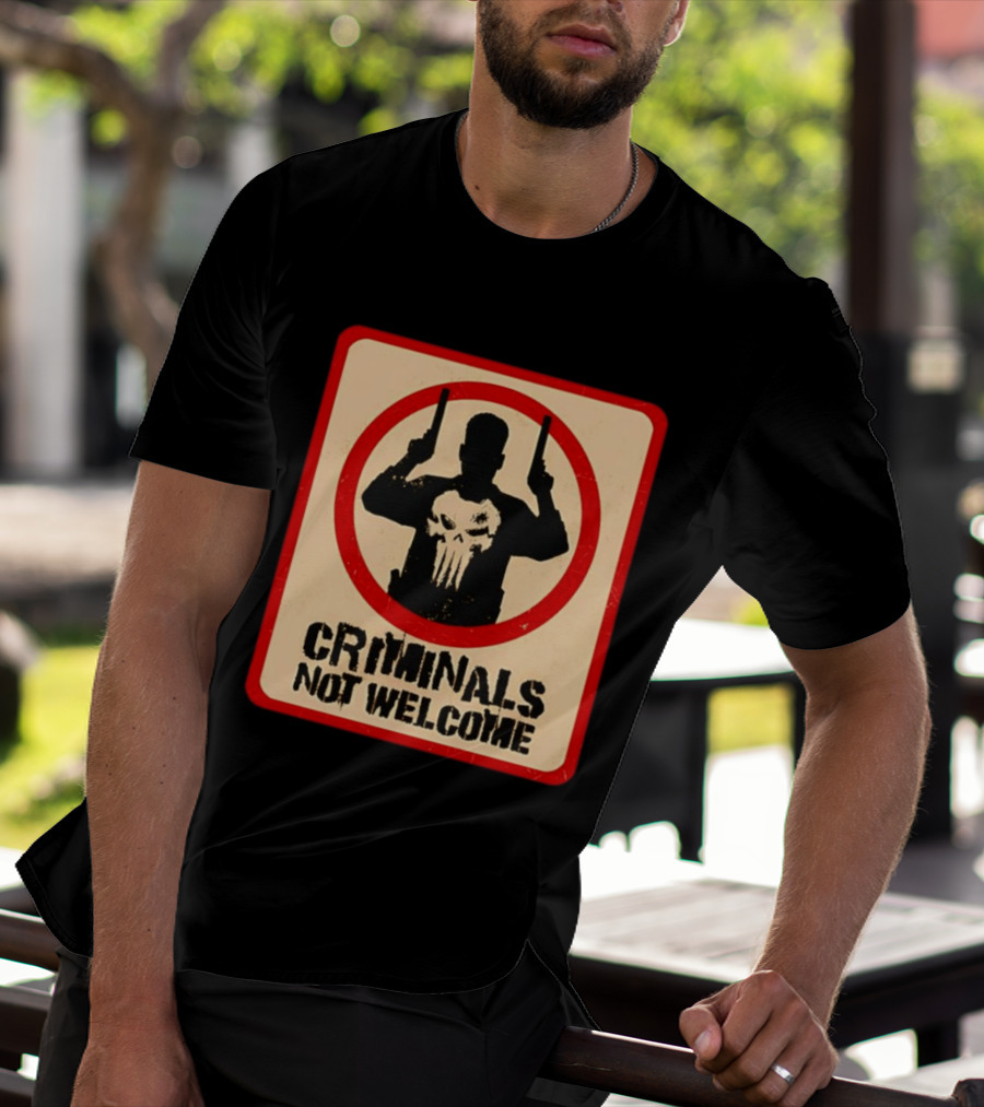 The Punisher Marvel Comics Criminals Not Welcome T-Shirt