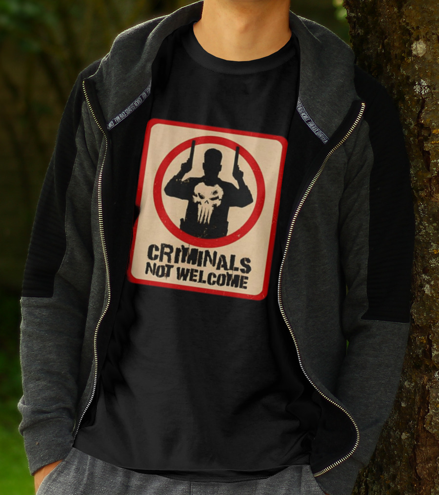 The Punisher Marvel Comics Criminals Not Welcome T-Shirt