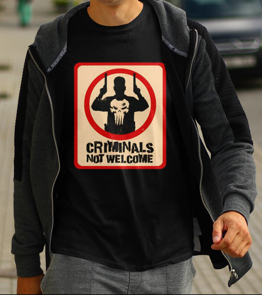 The Punisher Marvel Comics Criminals Not Welcome T-Shirt