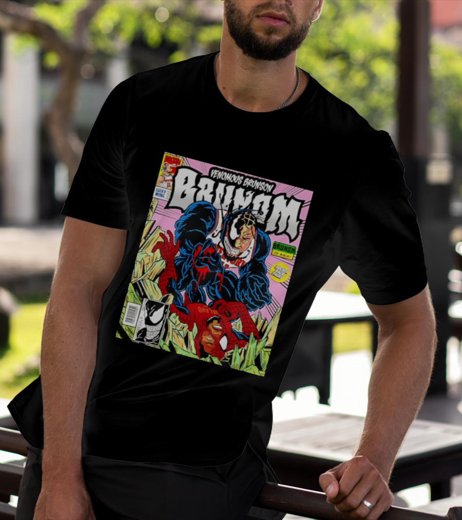 Venomous Brunson Venom X Jalen Brunson Marvel Comic Brunes Back Cover Price T-Shirt