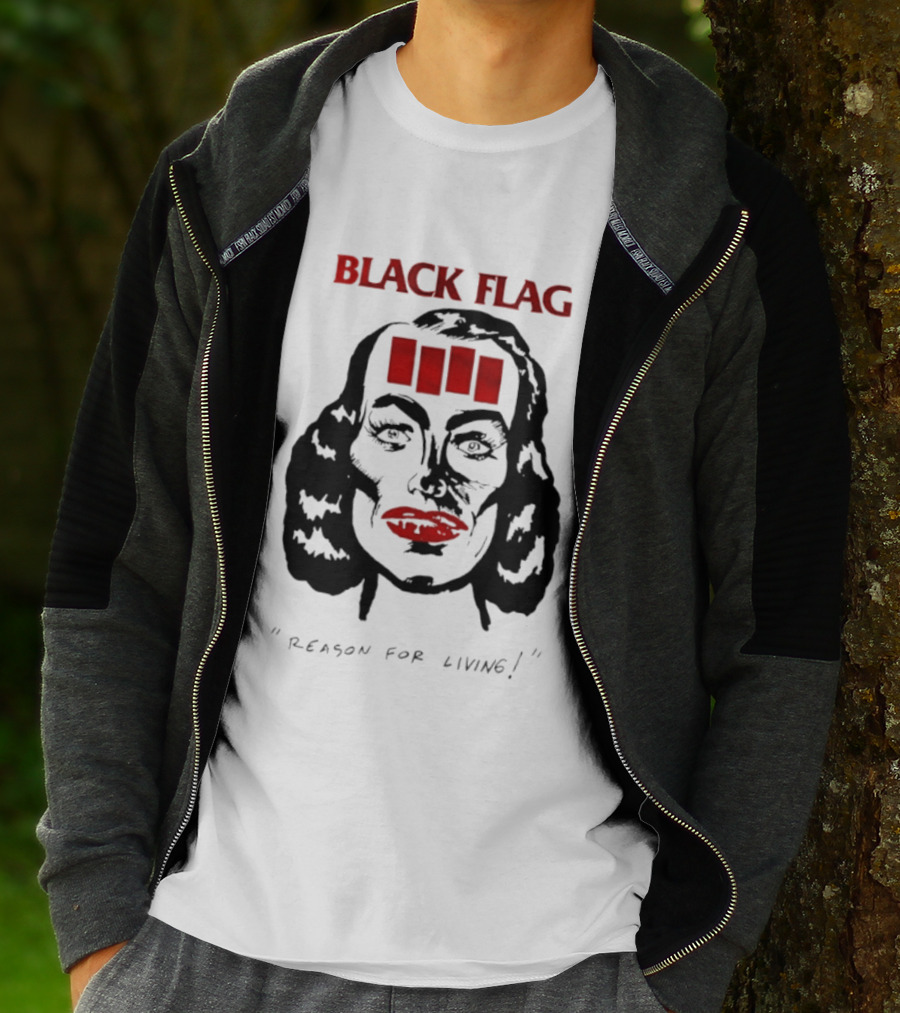 Black Flag Reason For Living Rare 80s T-Shirt