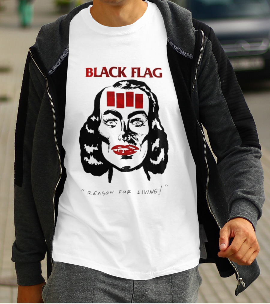 Black Flag Reason For Living Rare 80s T-Shirt