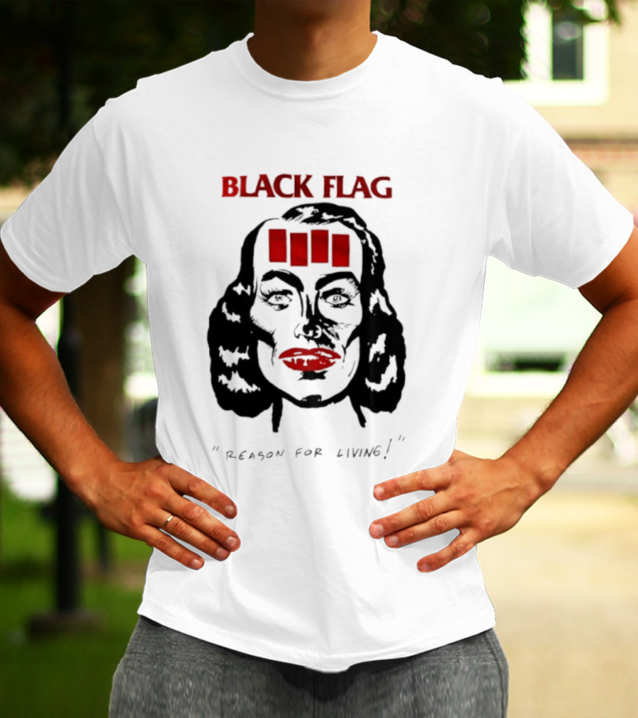 Black Flag Reason For Living Rare 80s T-Shirt