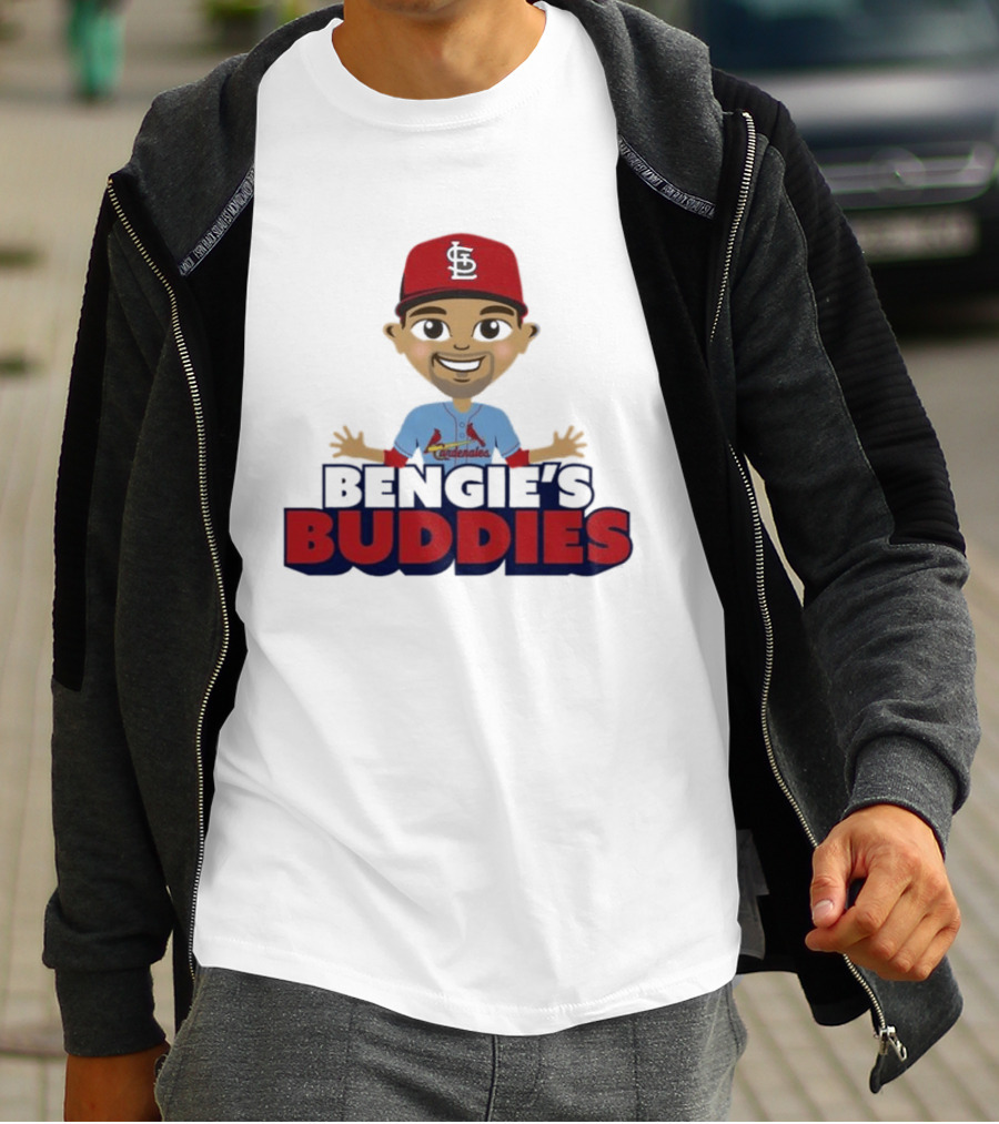 Bengie's Buddies Cardenales StL Baseball Red Cap T-Shirt