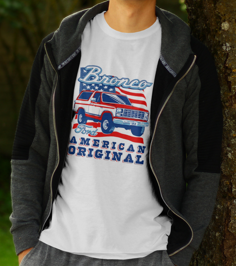 Bronco Ford American Original Vintage Truck Classic Stars And Stripes T-Shirt