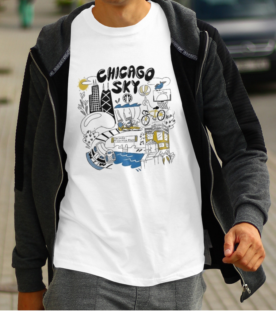 Chicago Sky 2026 Joe Kraft Skyline Basketball T-Shirt