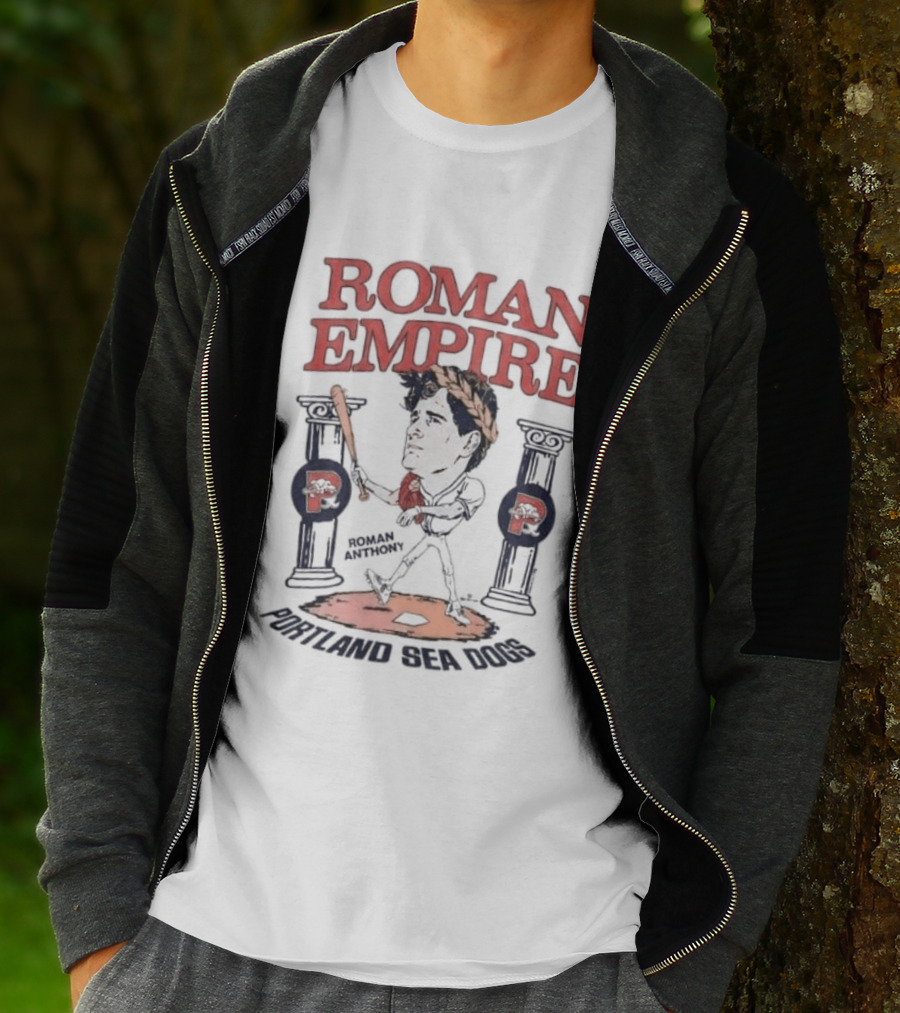 Roman Empire Phillies Portland Sea Dogs Baseball Bat Columns T-Shirt