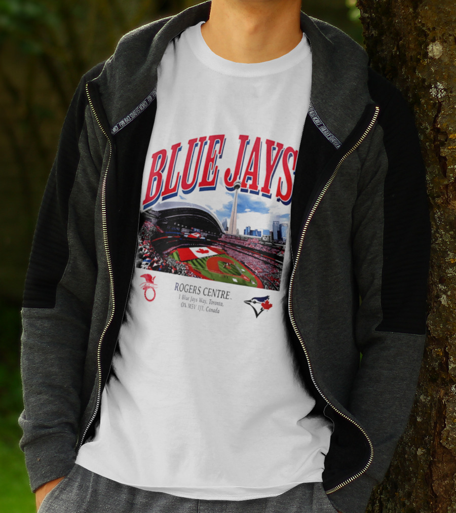 Blue Jays Rogers Centre Toronto Skyline CN Tower Baseball Stadium Canada T-Shirt