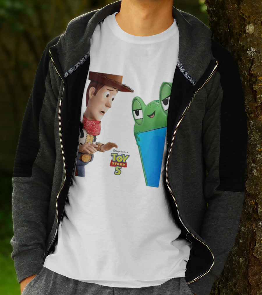 Toy Story 5 Woody And Animated Frog Encounter T-Shirt