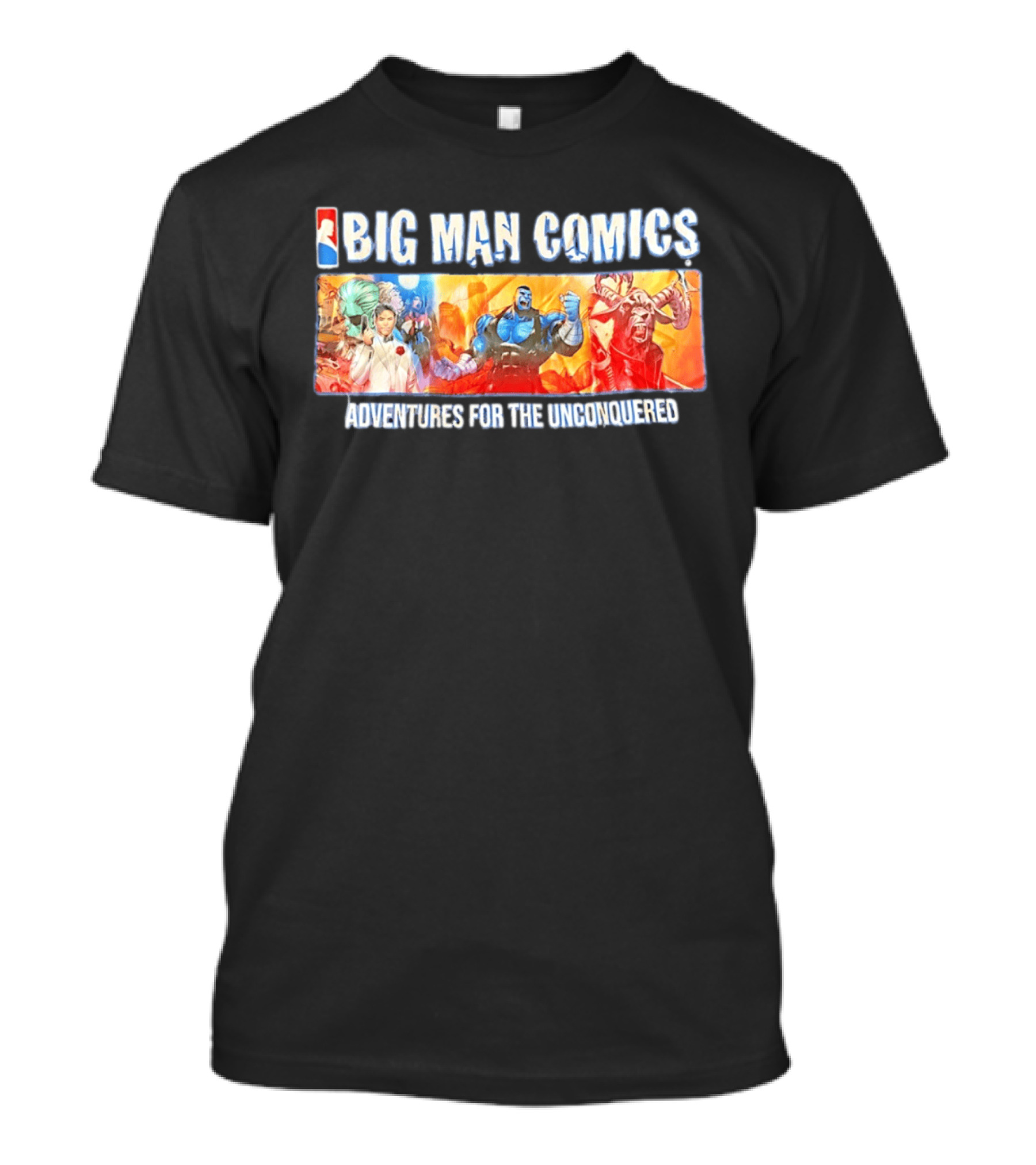 Big Man Comics Adventures For The Unconquered NBA Style Heroes T-Shirt