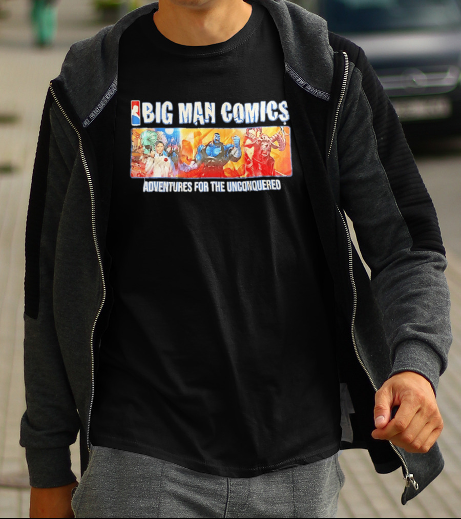 Big Man Comics Adventures For The Unconquered NBA Style Heroes T-Shirt