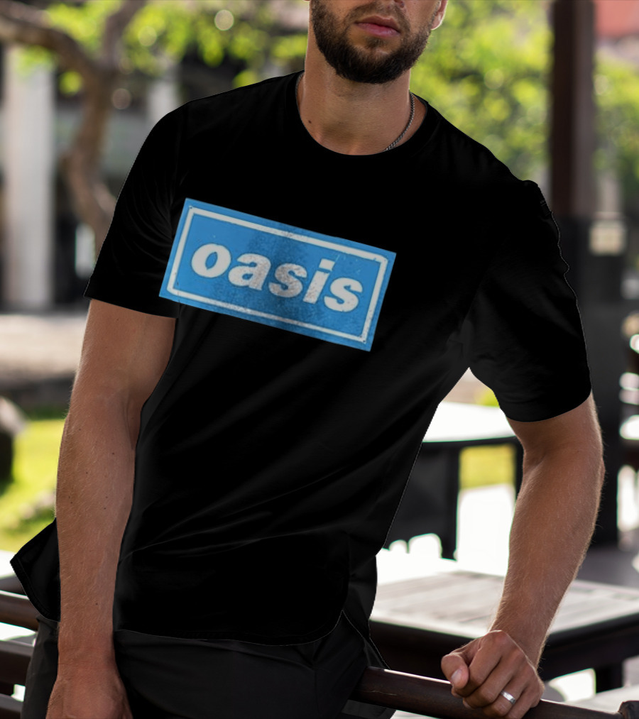 Oasis Vintage Blue Distressed Box T-Shirt