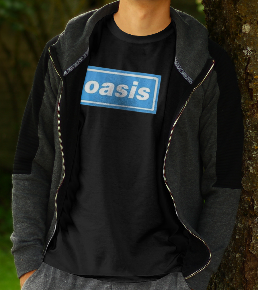 Oasis Vintage Blue Distressed Box T-Shirt