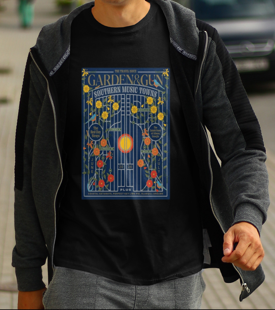 Garden And Gun Southern Music Towns June July 2026 Asheville Florence Clarksdale Athens Macon T-Shirt