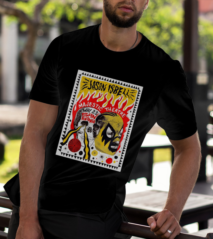 Jason Isbell May 23 San Antonio Majestic Theatre Skull And Mask T-Shirt