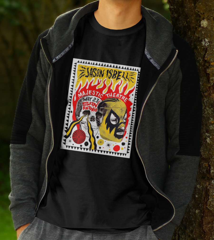 Jason Isbell May 23 San Antonio Majestic Theatre Skull And Mask T-Shirt