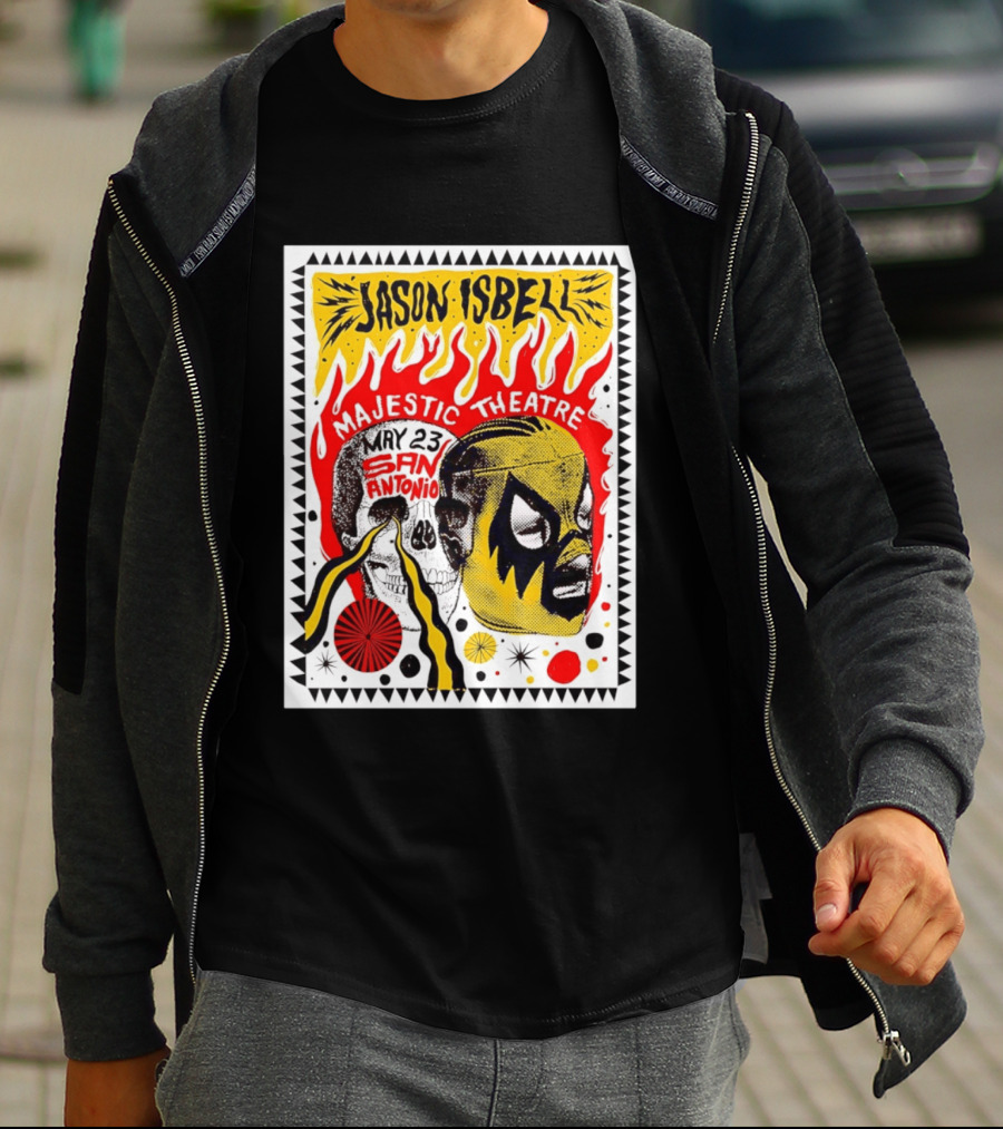 Jason Isbell May 23 San Antonio Majestic Theatre Skull And Mask T-Shirt