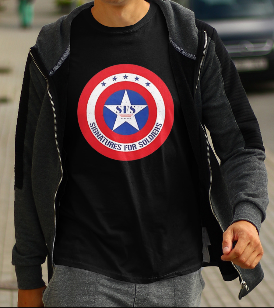 Signatures For Soldiers SFS Captain America Star Shield T-Shirt
