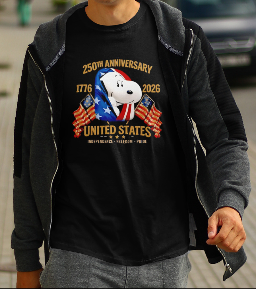 Snoopy 250th Anniversary United States 1776 2026 Independence Freedom Pride T-Shirt
