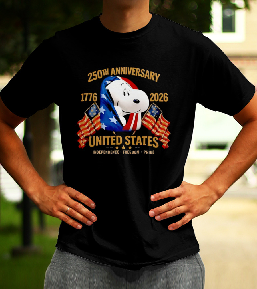 Snoopy 250th Anniversary United States 1776 2026 Independence Freedom Pride T-Shirt