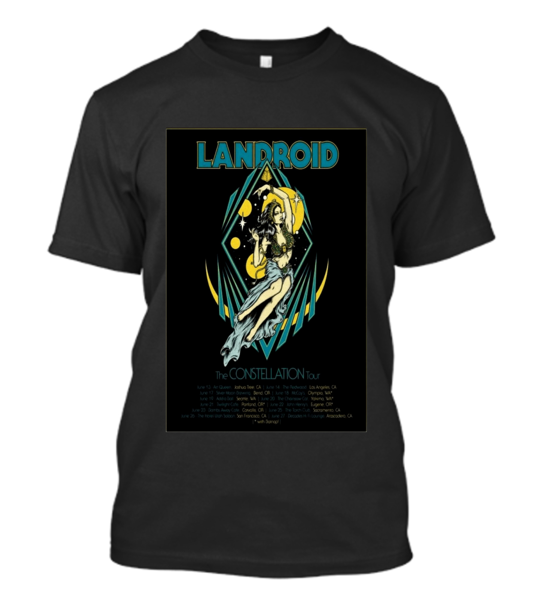 Landroid The Constellation 2026 Tour Dates And Venue Locations Featuring With Damp T-Shirt