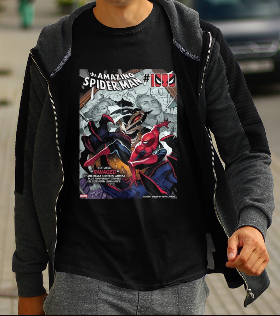 The Amazing Spider Man 1000 Featuring Ravaged By Joe Kelly Pepe Larraz Plus Anniversary Stories Marvel Variant Cover T-Shirt