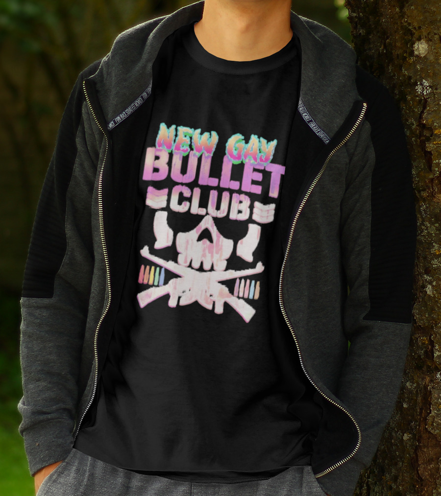 New Gay Bullet Club Skull Rainbow Pride T-Shirt
