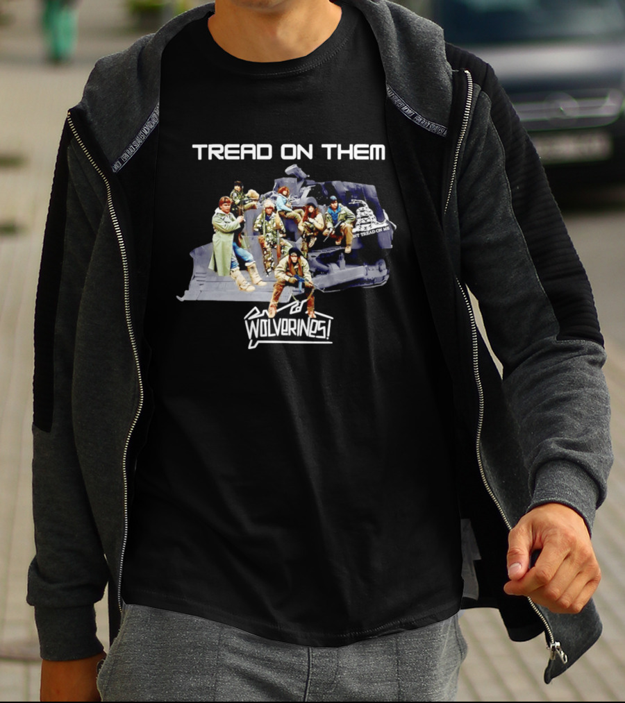 Tread On Them Wolverines Don't Tread On Me Helicopter Scene T-Shirt